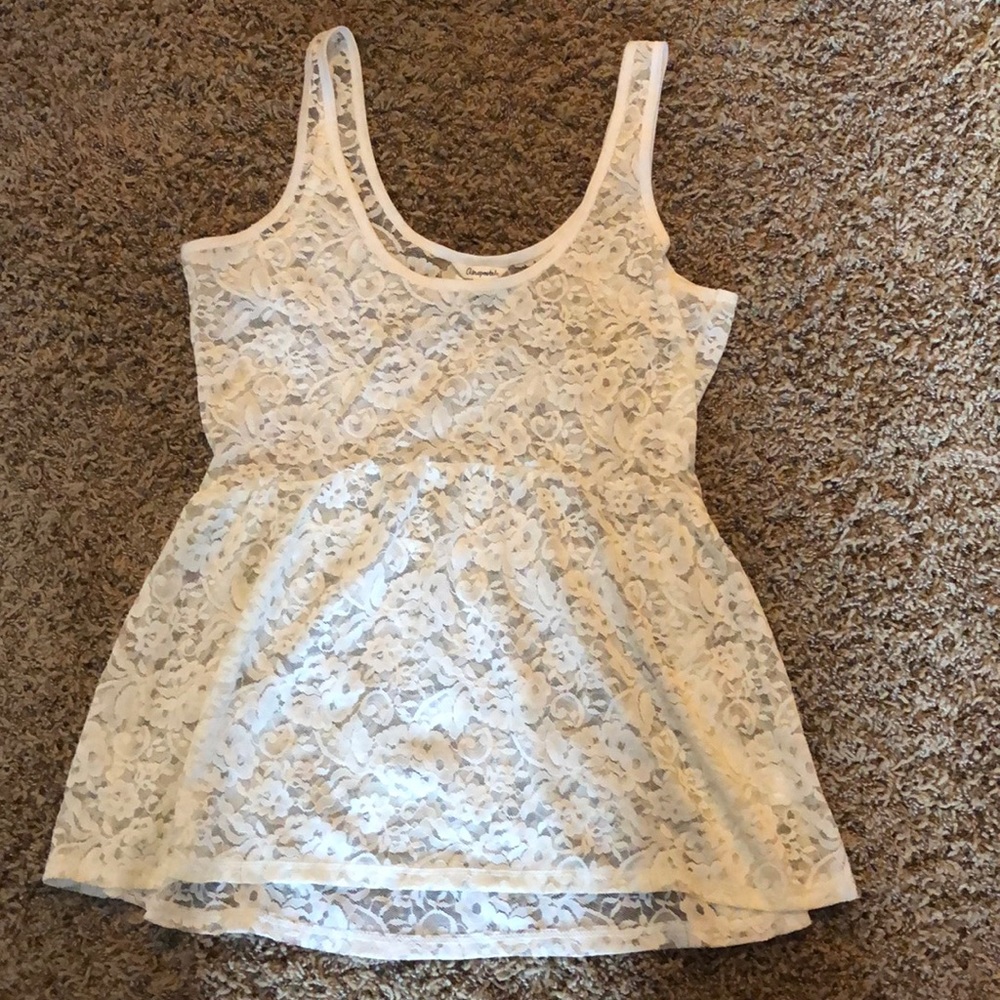ivory lace over tank